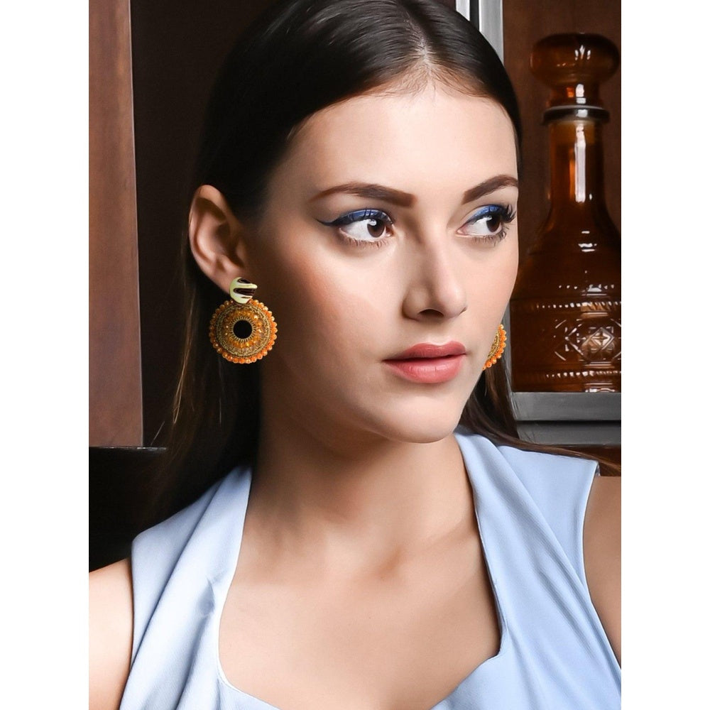 Odette Women Orange Metal Earrings