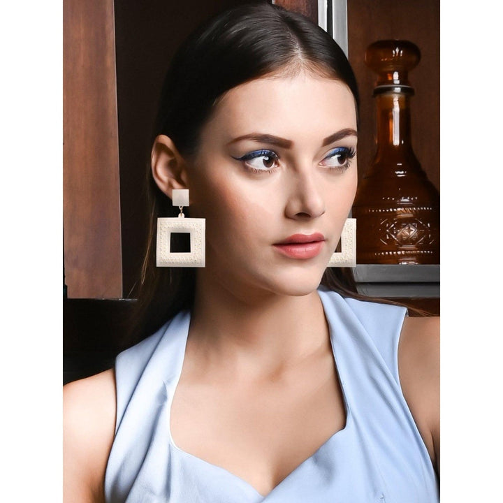 Odette Women White Metal Earrings