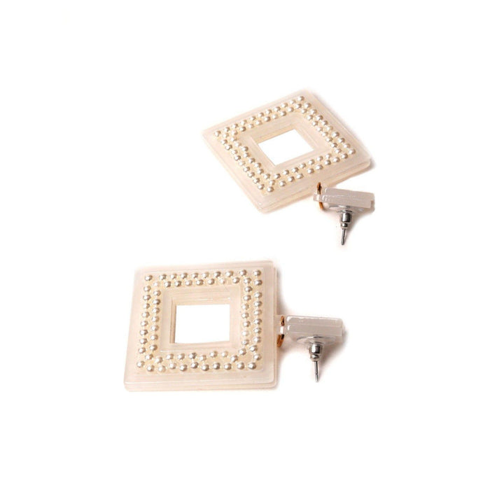 Odette Women White Metal Earrings