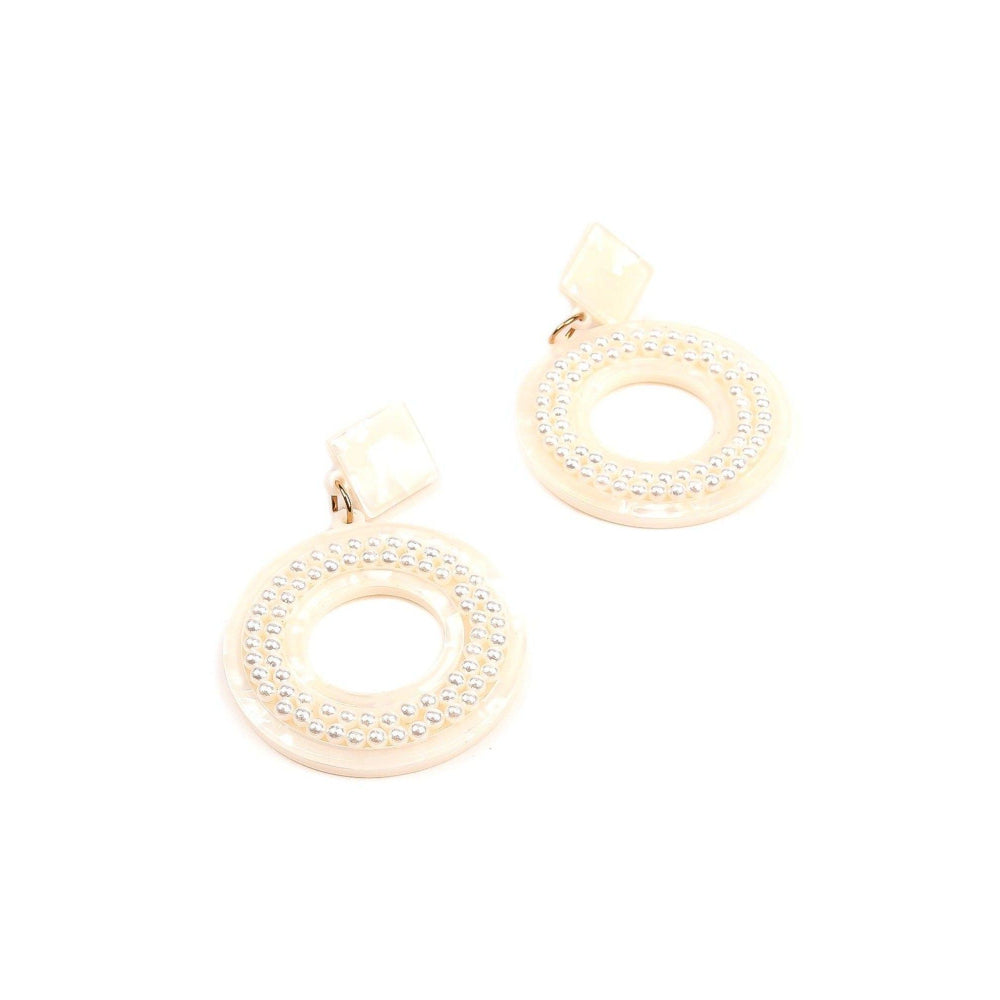 Odette Women White Metal Earrings