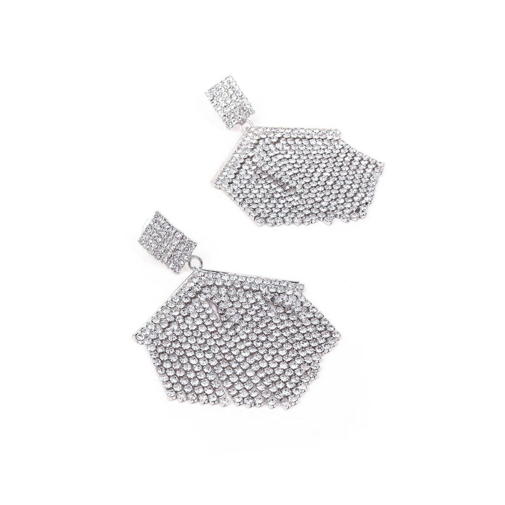 Odette Women Silver Rhinestones Earrings