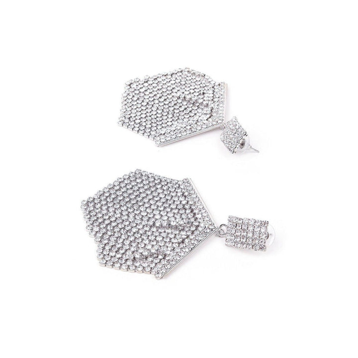 Odette Women Silver Rhinestones Earrings