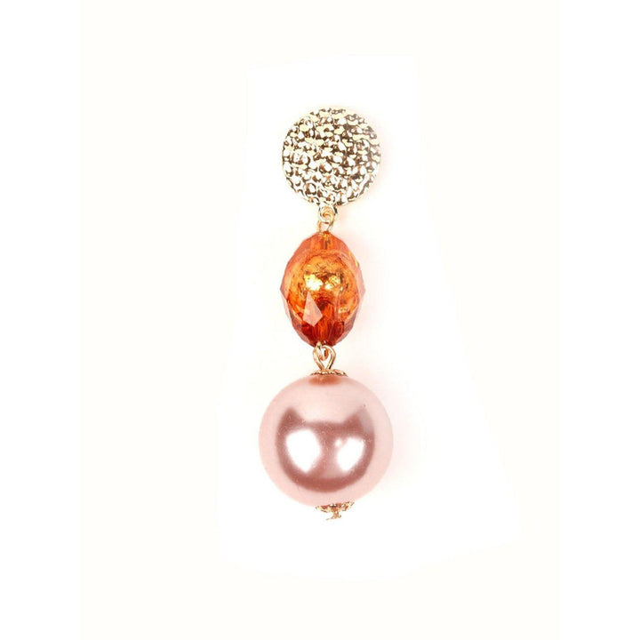 Odette Women Gold And Orange Metal Earrings