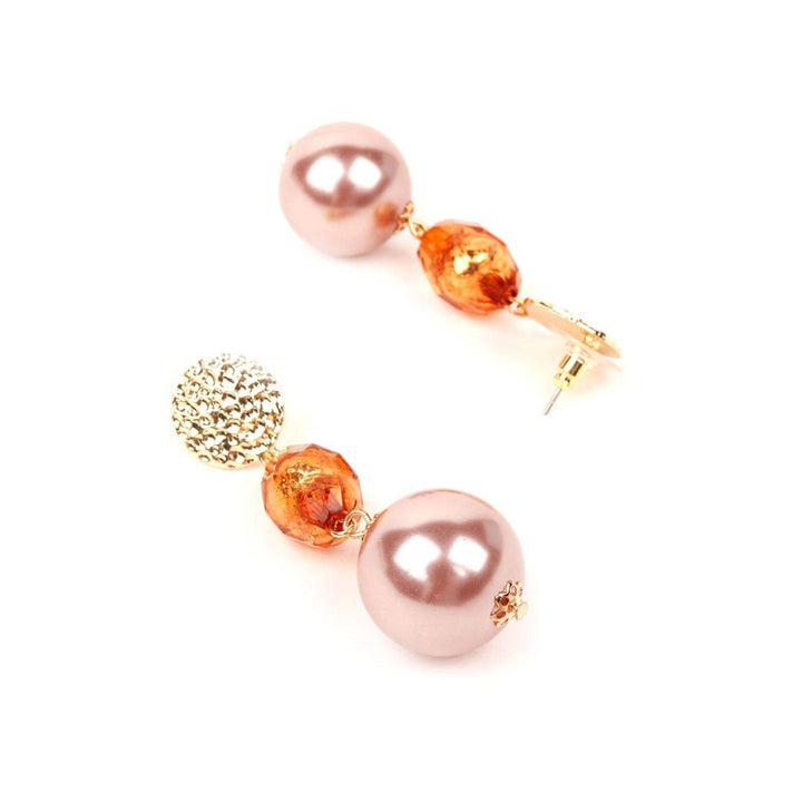 Odette Women Gold And Orange Metal Earrings