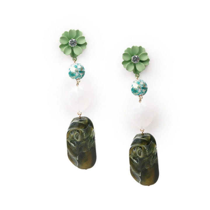 Odette Women Green Metal Earrings