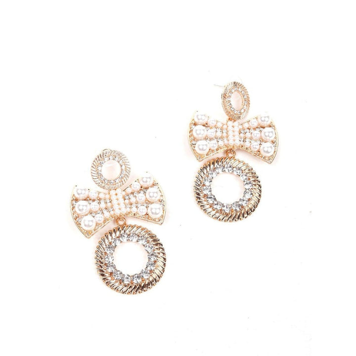 Odette Women Gold Metal Bow Earrings