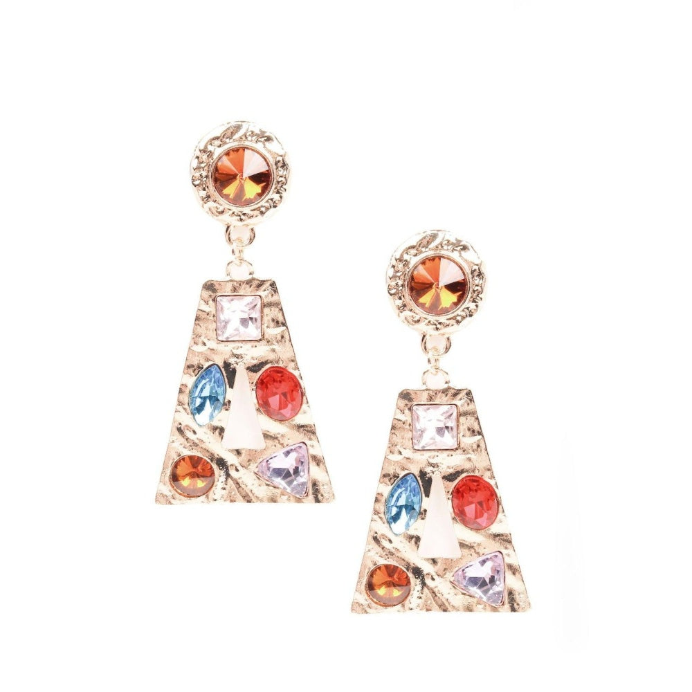 Odette Women Multicolour Metal Drop Earrings