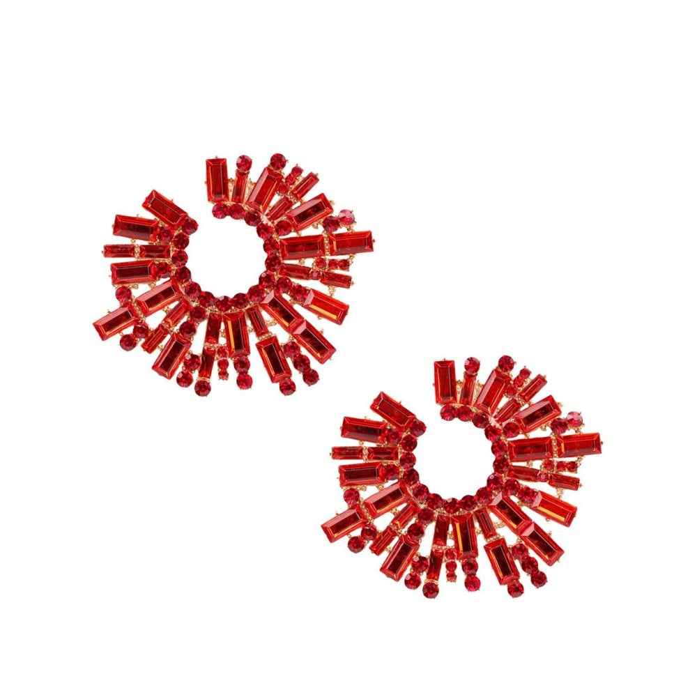 Odette Women Red Metal Earrings