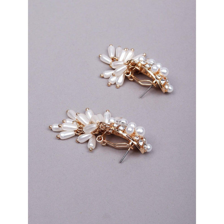 Odette Women White Metal Beaded Earrings