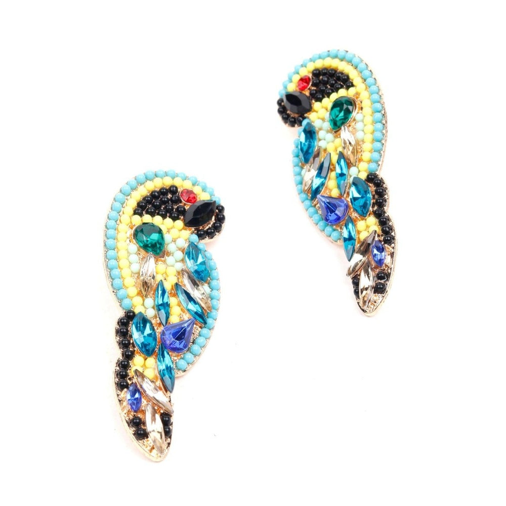 Odette Women Multicoloured Metal Beaded Earrings