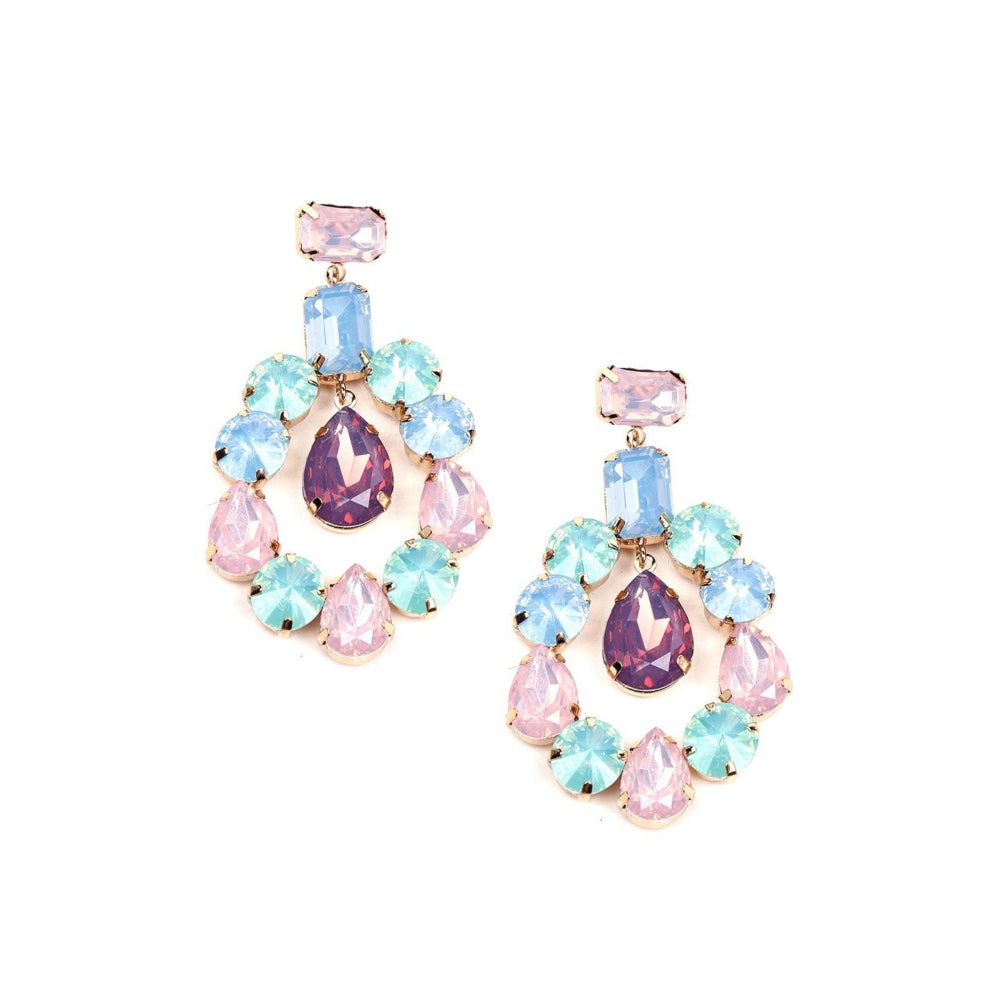 Odette Women Multicolour Metal Drop Earrings