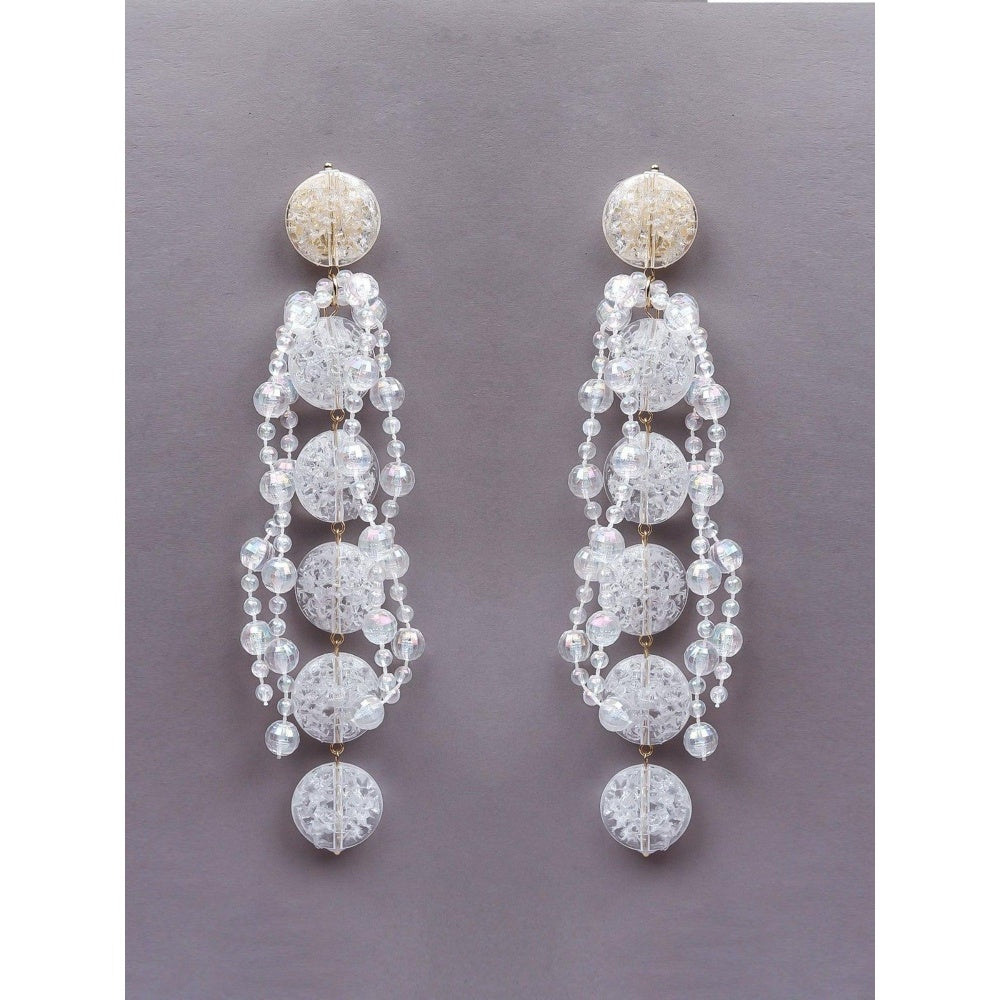 Odette Women White Metal Drop Earrings