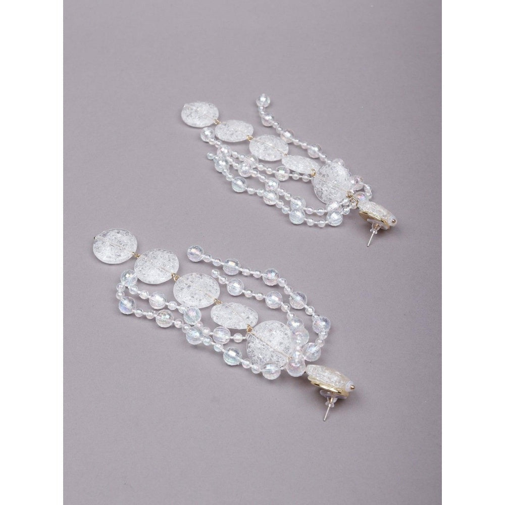 Odette Women White Metal Drop Earrings