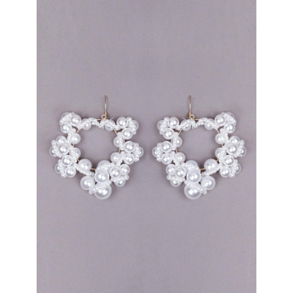 Odette Women White Metal Pear Earrings