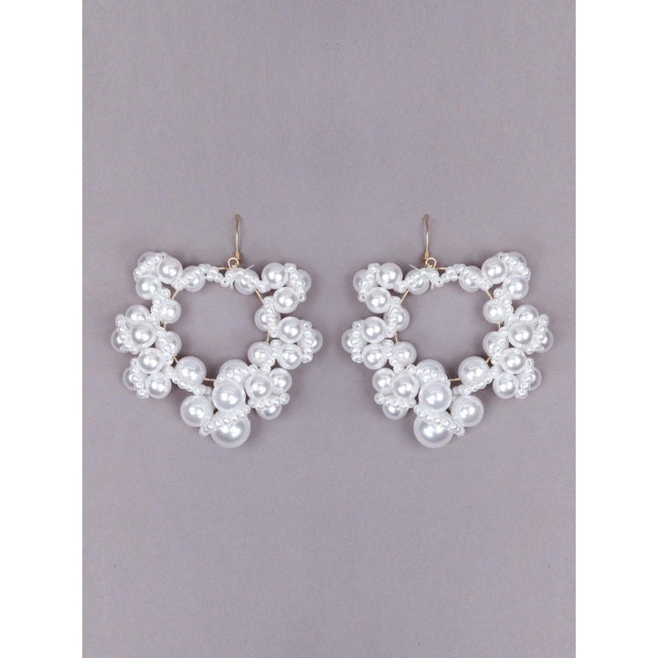 Odette Women White Metal Pear Earrings