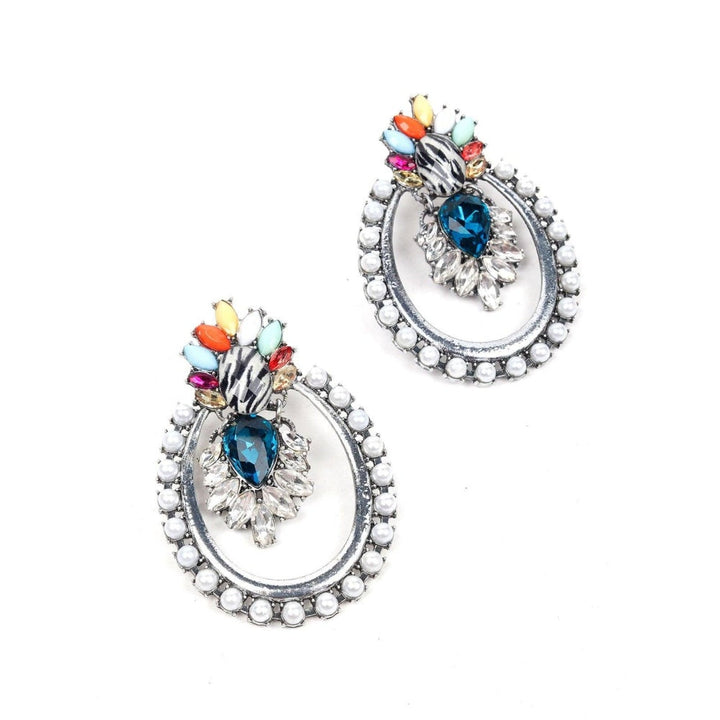 Odette Women Multicoloured Metal Pearl Earrings