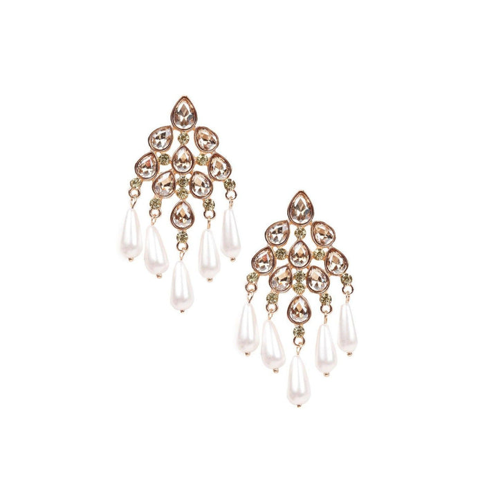 Odette Women White Metal Drop Earrings