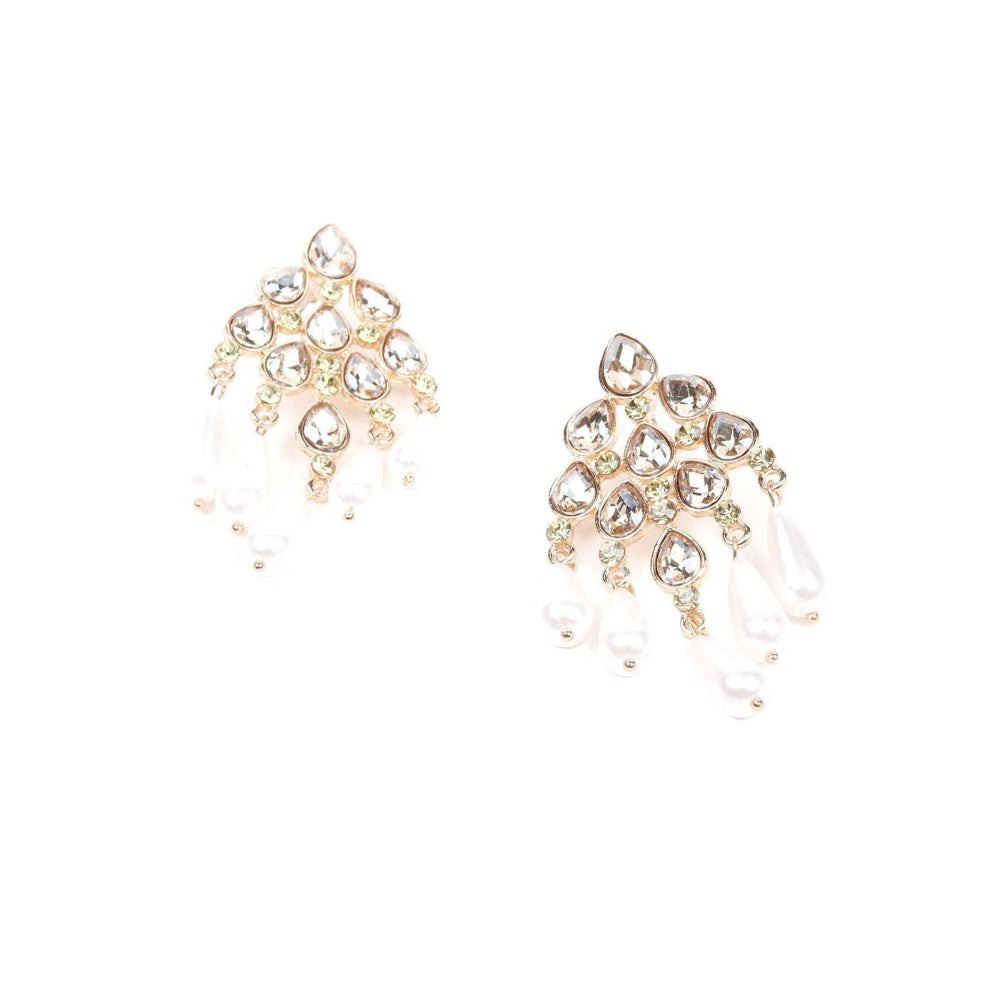 Odette Women White Metal Drop Earrings