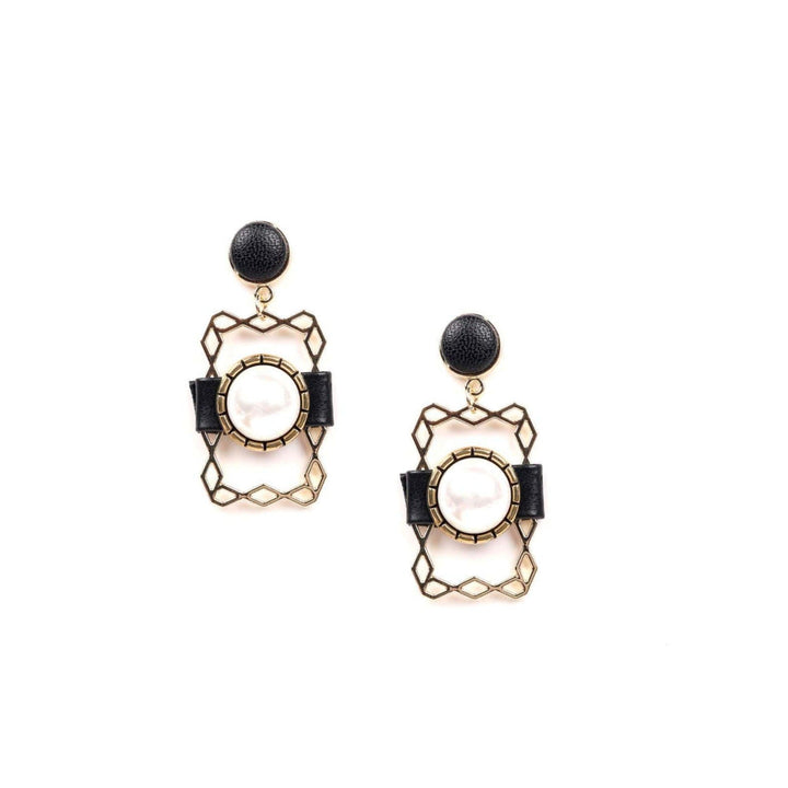 Odette Women Gold Metal Textured Earring