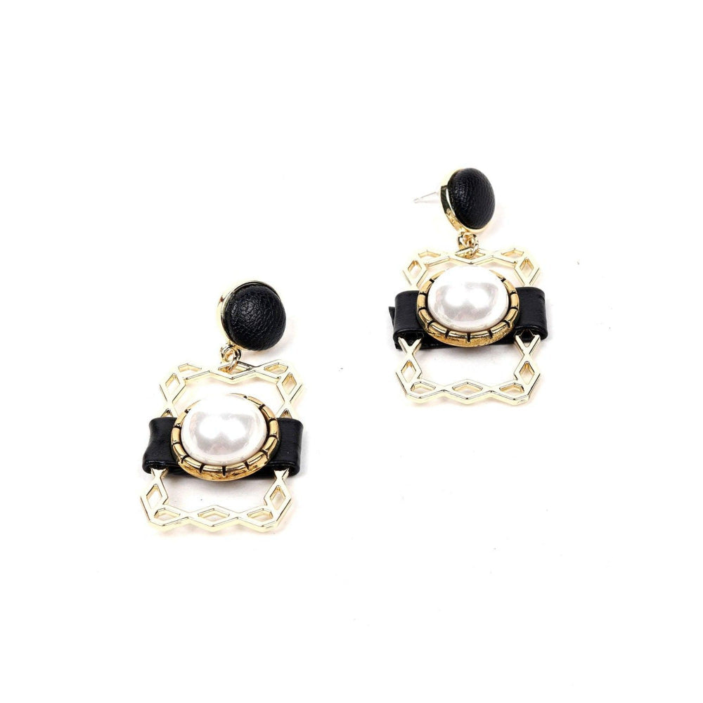 Odette Women Gold Metal Textured Earring