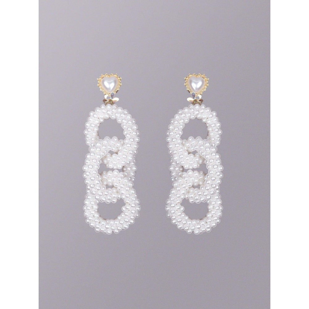 Odette Women White Metal Earrings