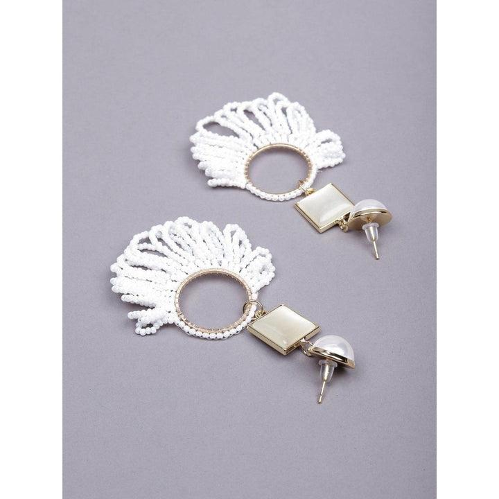 Odette Women White Metal Drop Earrings