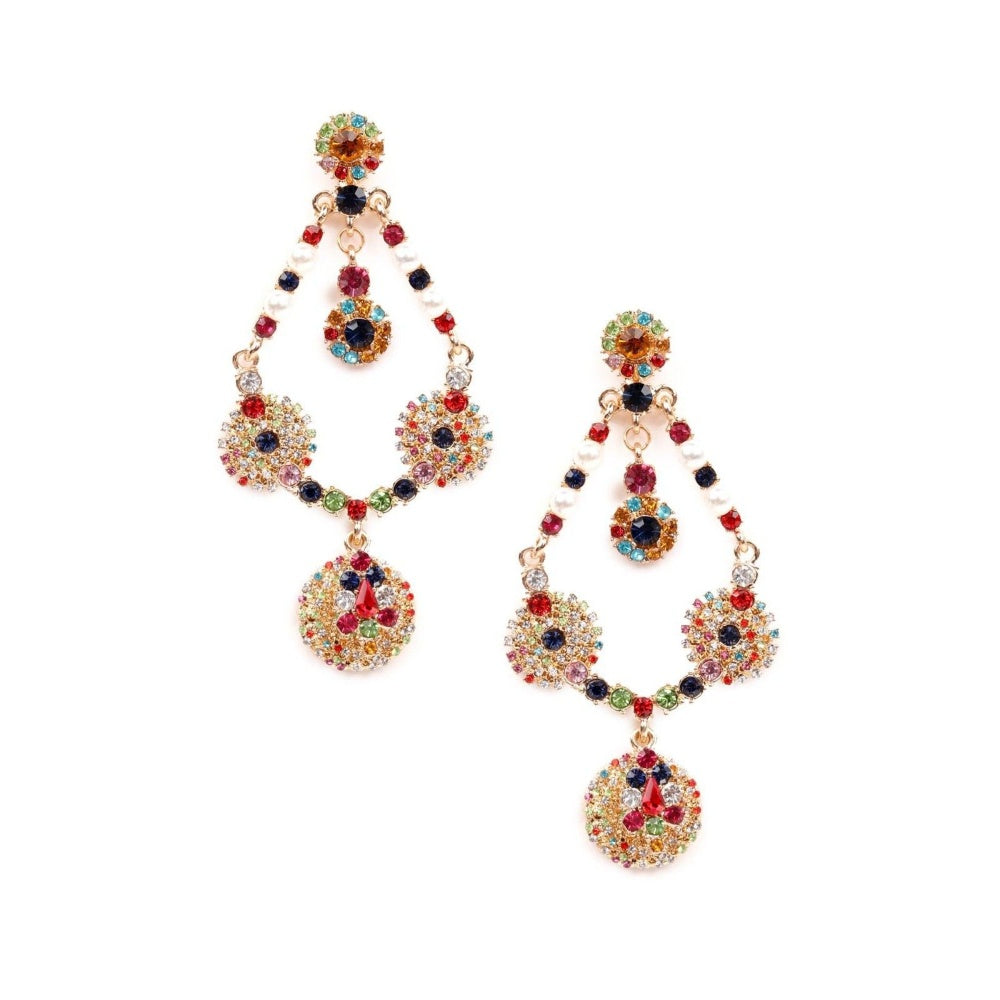 Odette Women Multicoloured Metal Drop Earrings