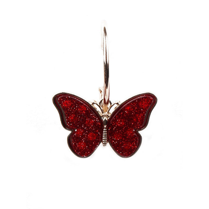 Odette Women Red Shimmering Butterfly Earrings