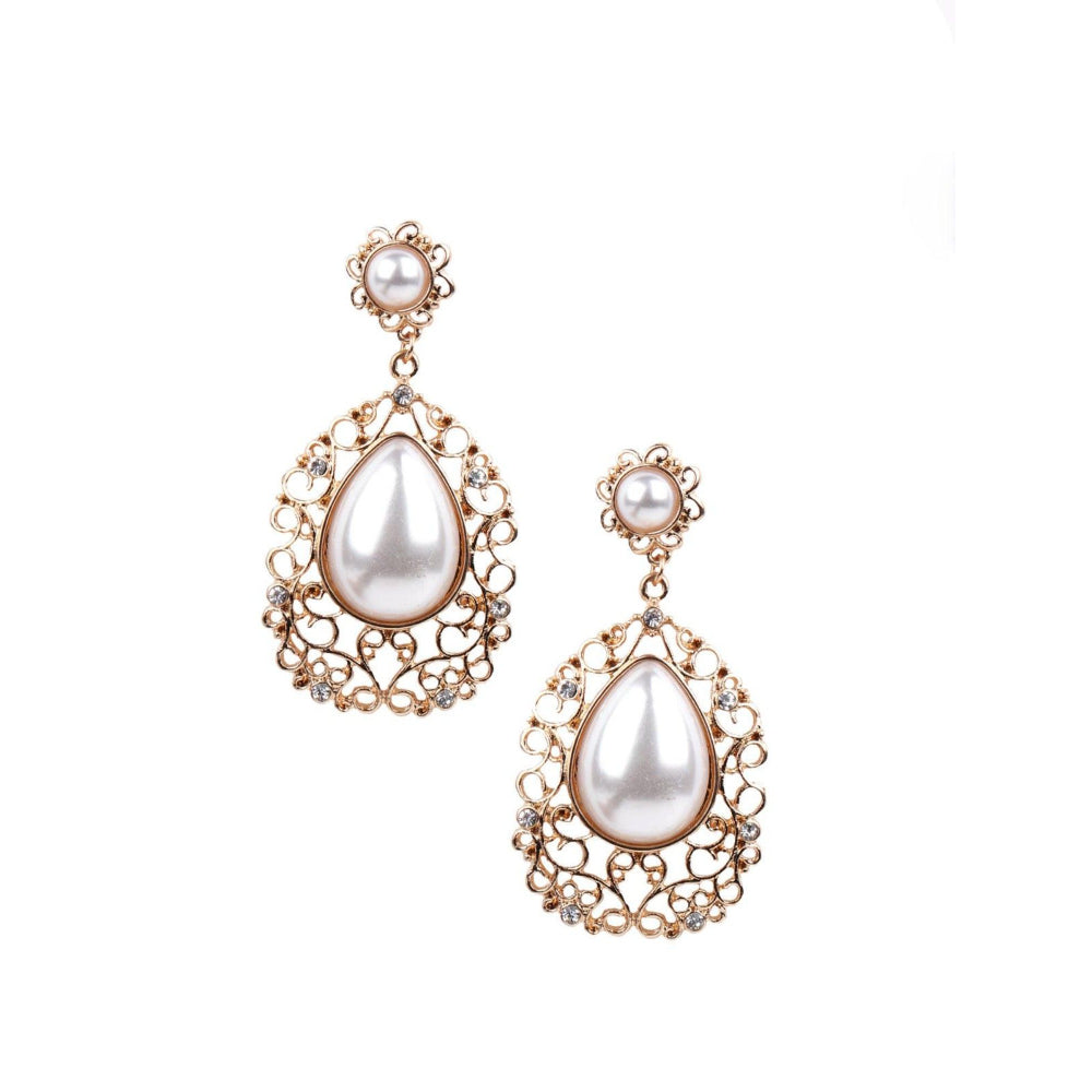 Odette Women Golden Metal Earrings