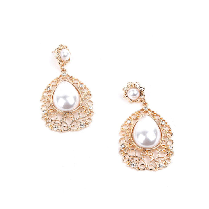 Odette Women Golden Metal Earrings