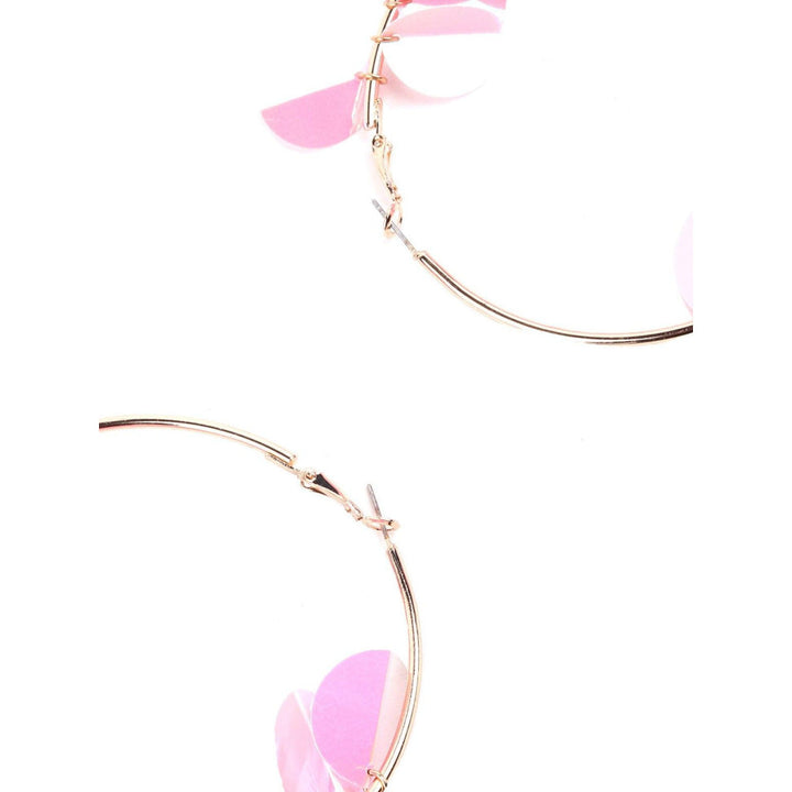 Odette Women Pink Floral Metal Earrings