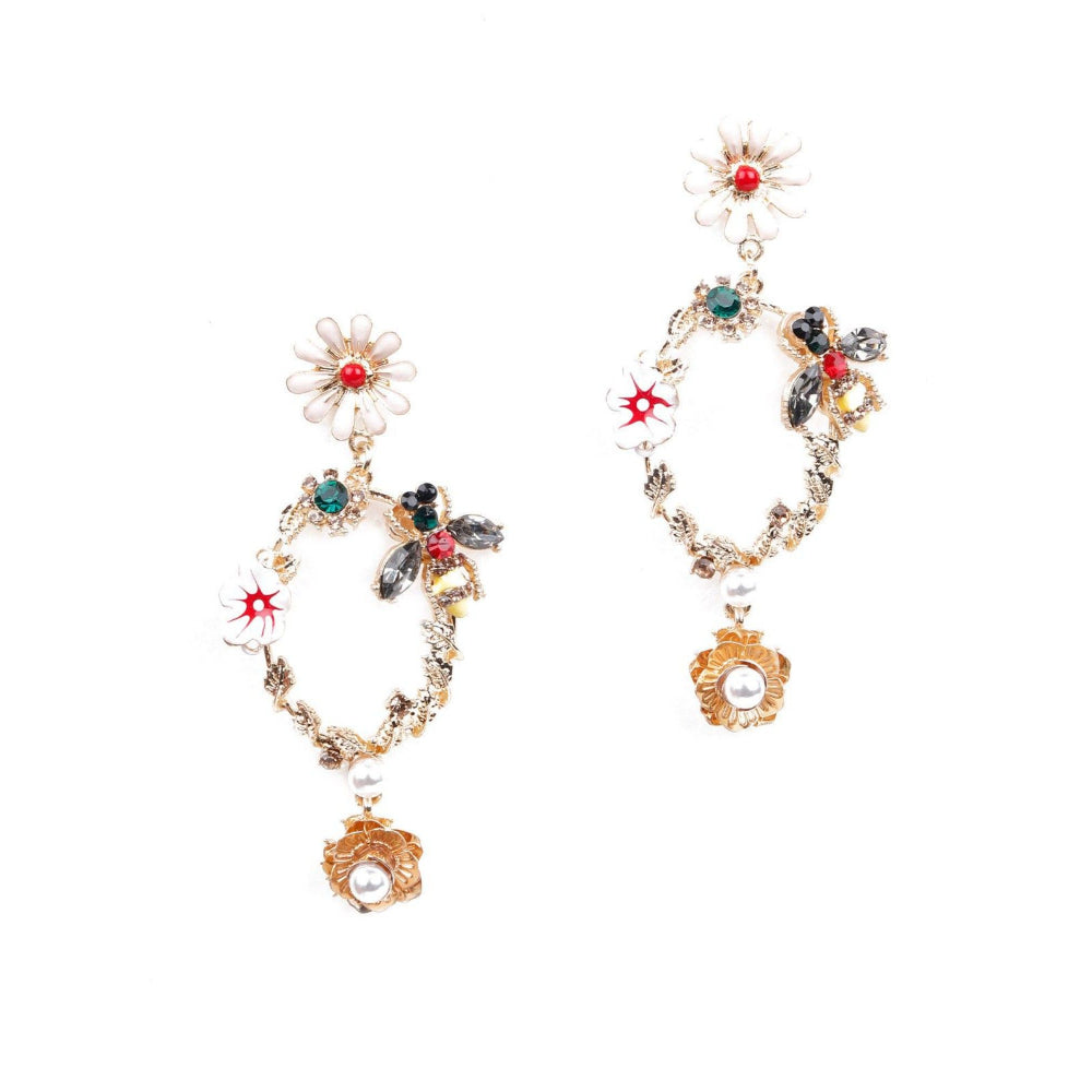 Odette Women Multicoloured Metal Drop Earrings