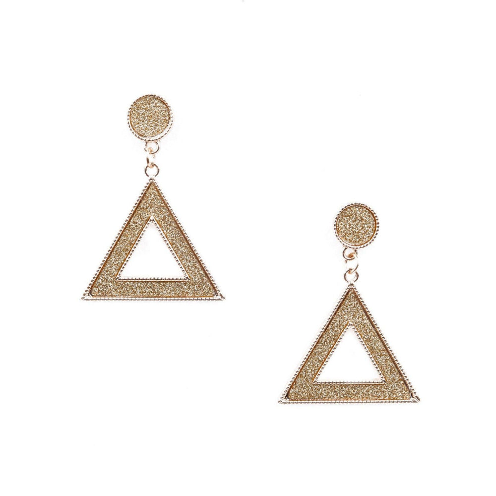 Odette Women Golden Statement Metal Earrings