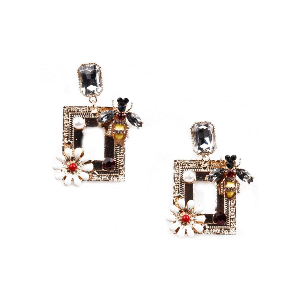 Odette Women Gold Statement Metal Earrings