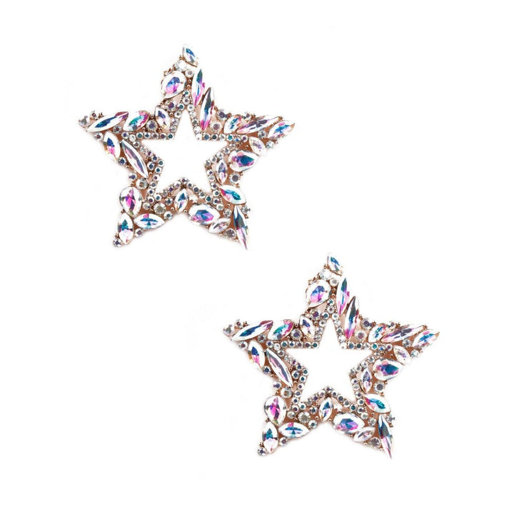 Odette Women Gold Textured Star Metal Earrings