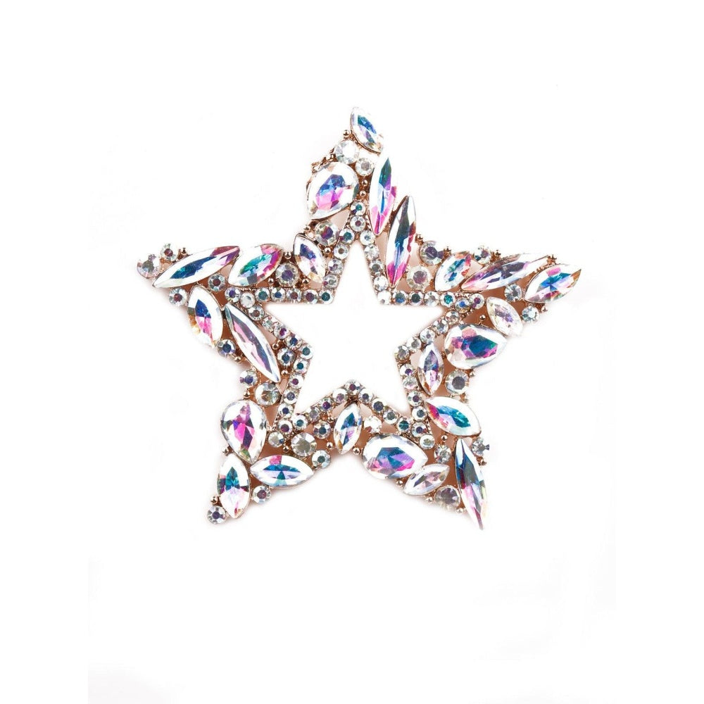 Odette Women Gold Textured Star Metal Earrings