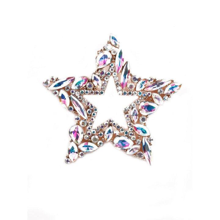 Odette Women Gold Textured Star Metal Earrings