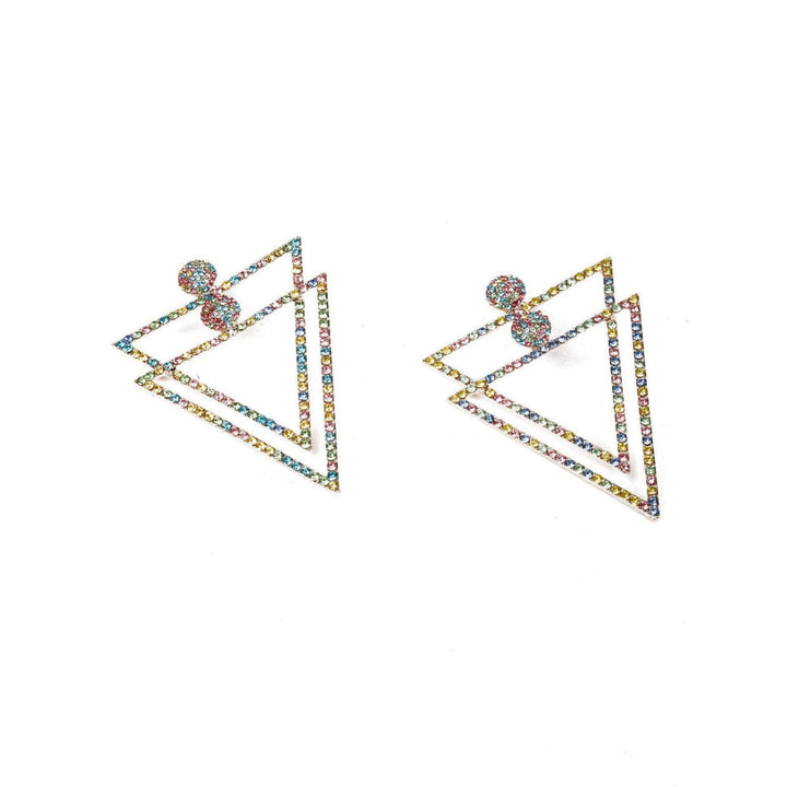 Odette Women Multicolour Metal Triangle Earrings