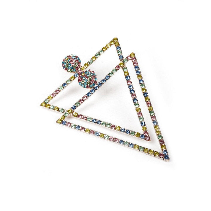 Odette Women Multicolour Metal Triangle Earrings