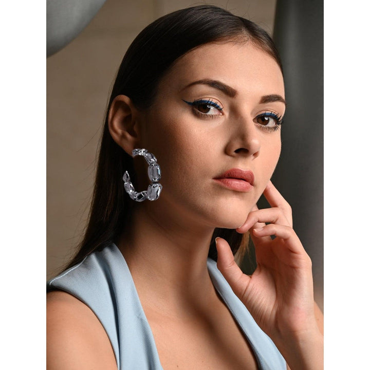 Odette Women White Metal Earrings