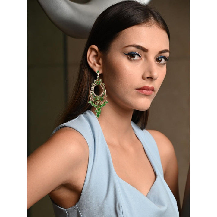 Odette Women Green Metal Earrings