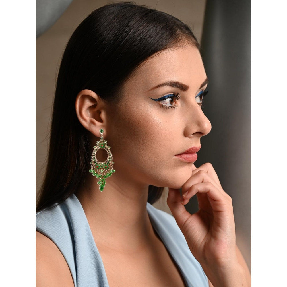 Odette Women Green Metal Earrings