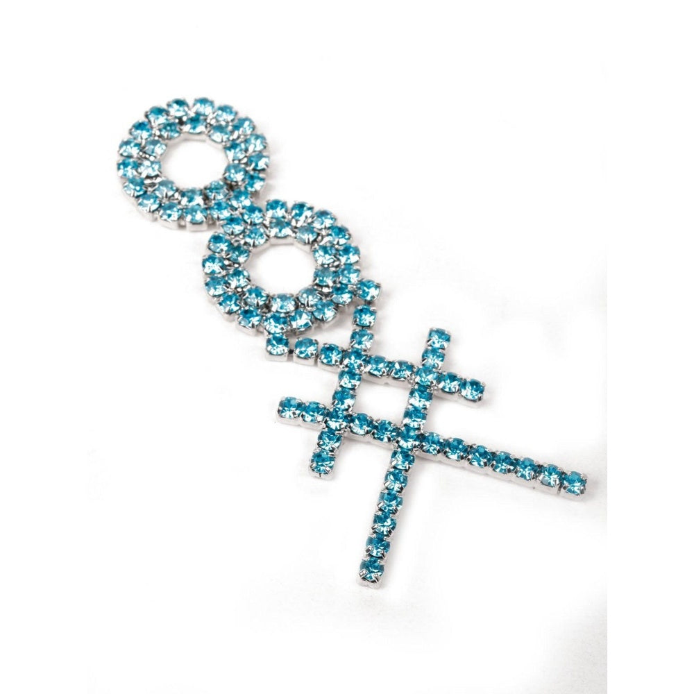 Odette Women Blue Metal Cross Earrings