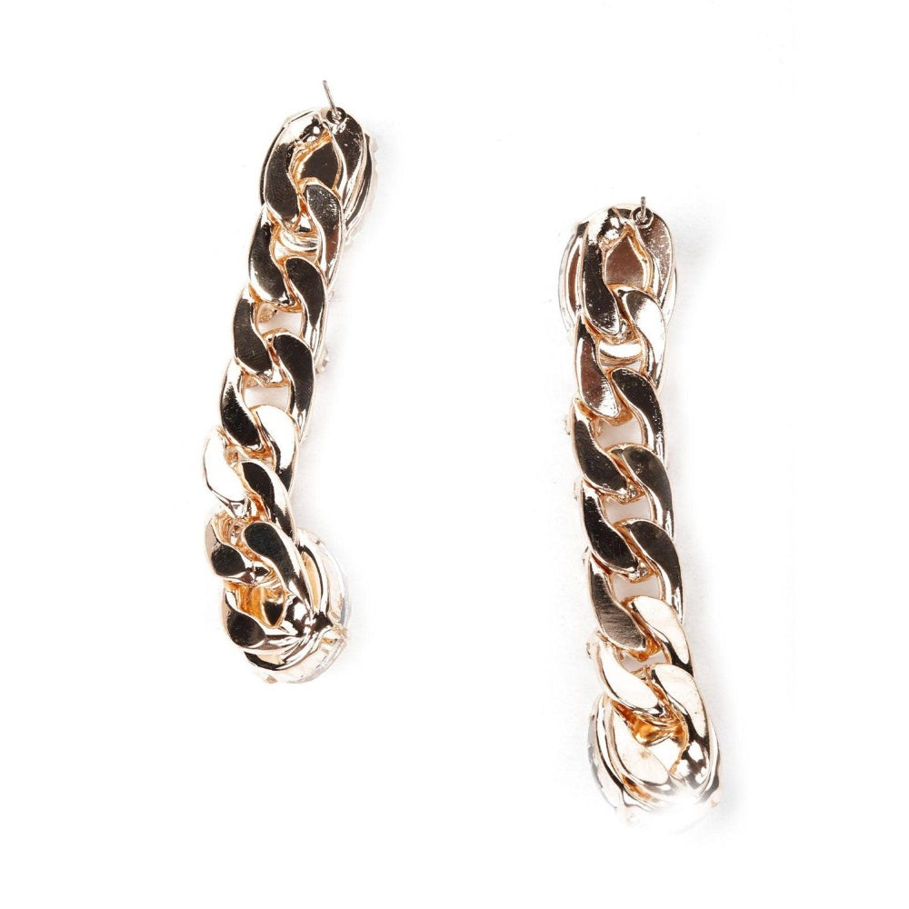 Odette Women Gold Metal Chained Earrings