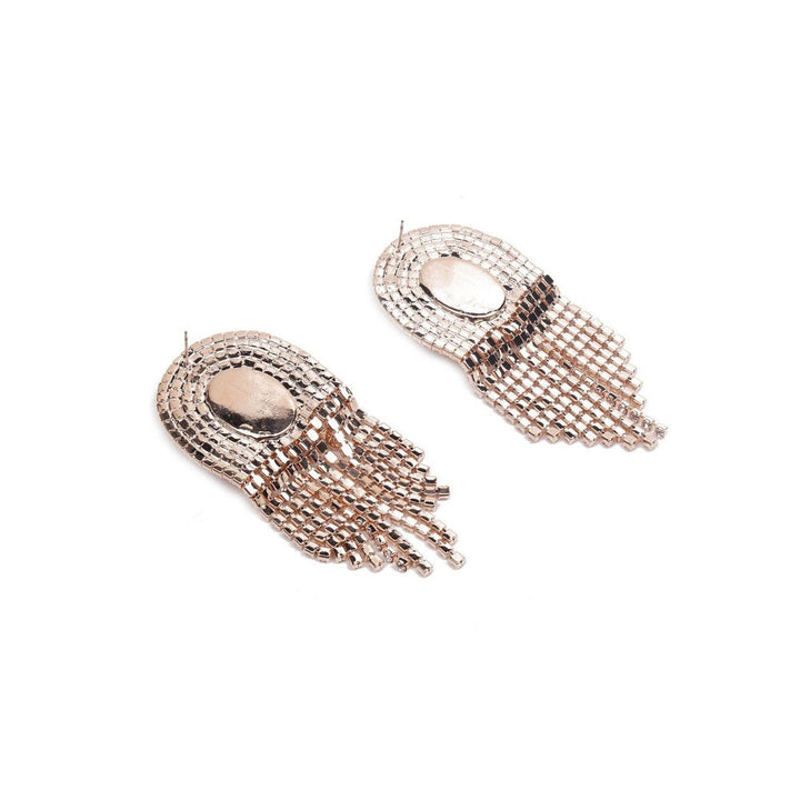 Odette Women Gold -Studded Tassel Earrings