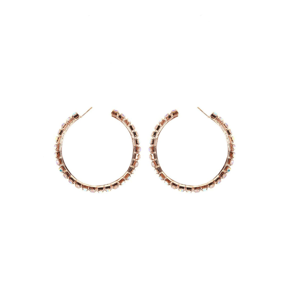 Odette Women Gold-Tone Studded Hoop Earring