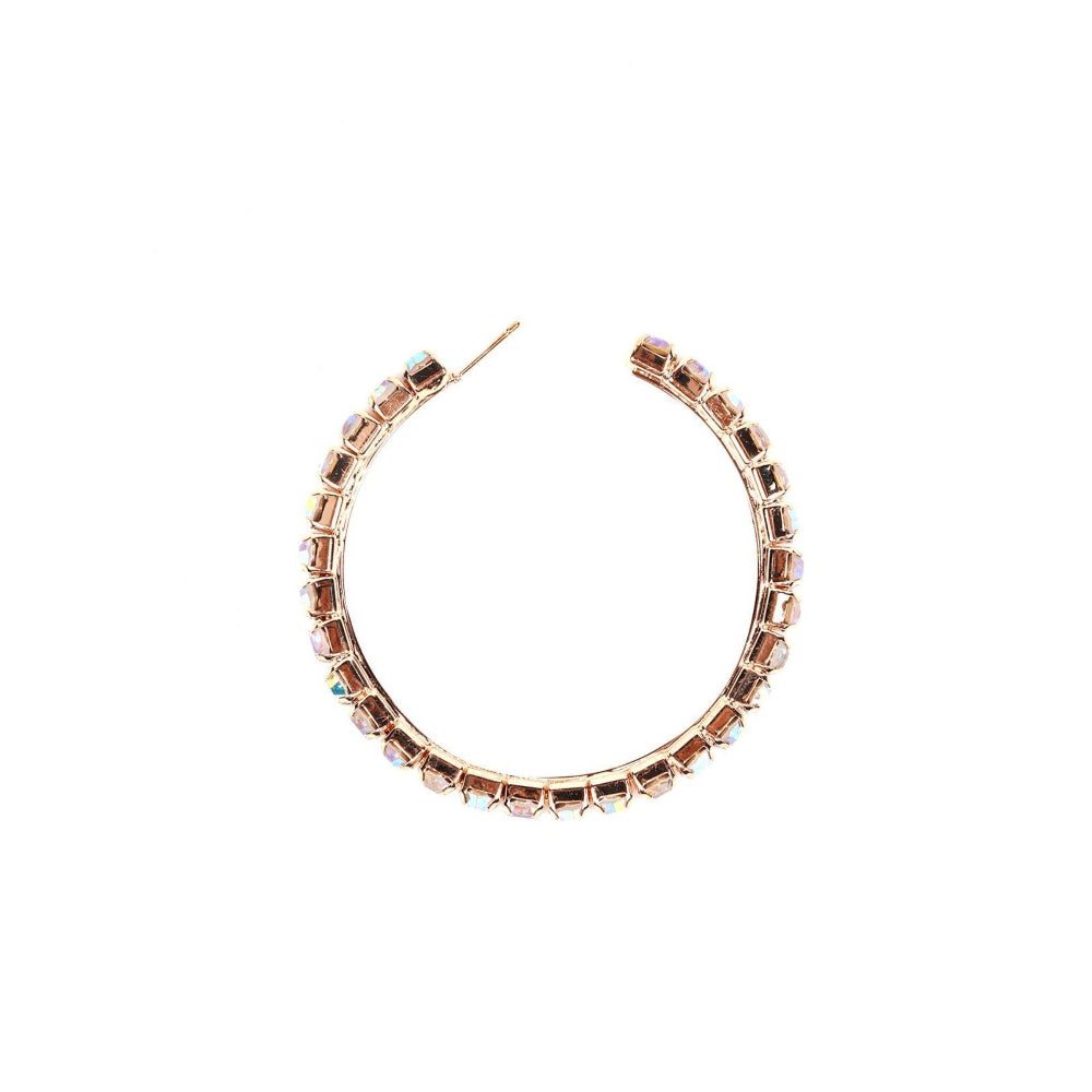 Odette Women Gold-Tone Studded Hoop Earring