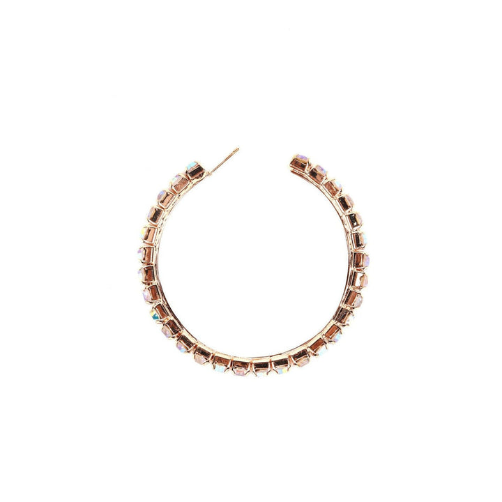 Odette Women Gold-Tone Studded Hoop Earring