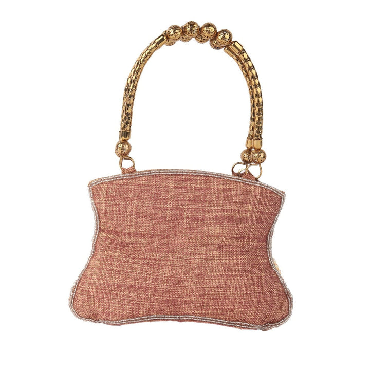 Odette Peach Shell Embellished Bridal Handbag for Women