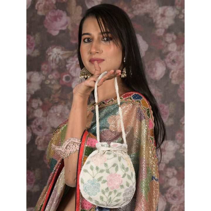 Odette Multicolor Embellished Potli Bag for Women